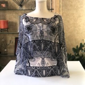 NWOT Dressy Paisley Tank with Sheer Cover
